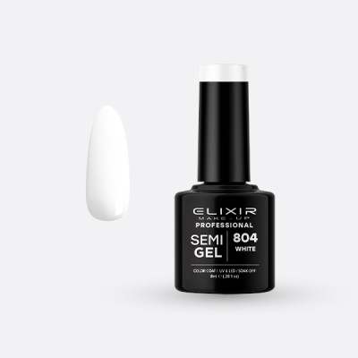 Elixir Semi Gel Ημιμόνιμο Βερνίκι 8ml – #804 (WHITE)