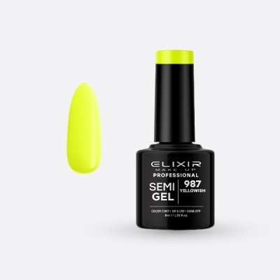 Elixir Semi Gel Ημιμόνιμο Βερνίκι 8ml – #987 (YELLOWISH)
