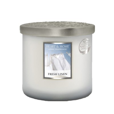Heart and Home Άρωματικό Κερί με Διπλό Φυτίλι 40h 230gr #Δροσερό Λινό