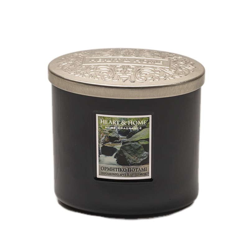 Heart and Home Άρωματικό Κερί με Διπλό Φυτίλι 40h 230gr #Ορμητικό Ποτάμι
