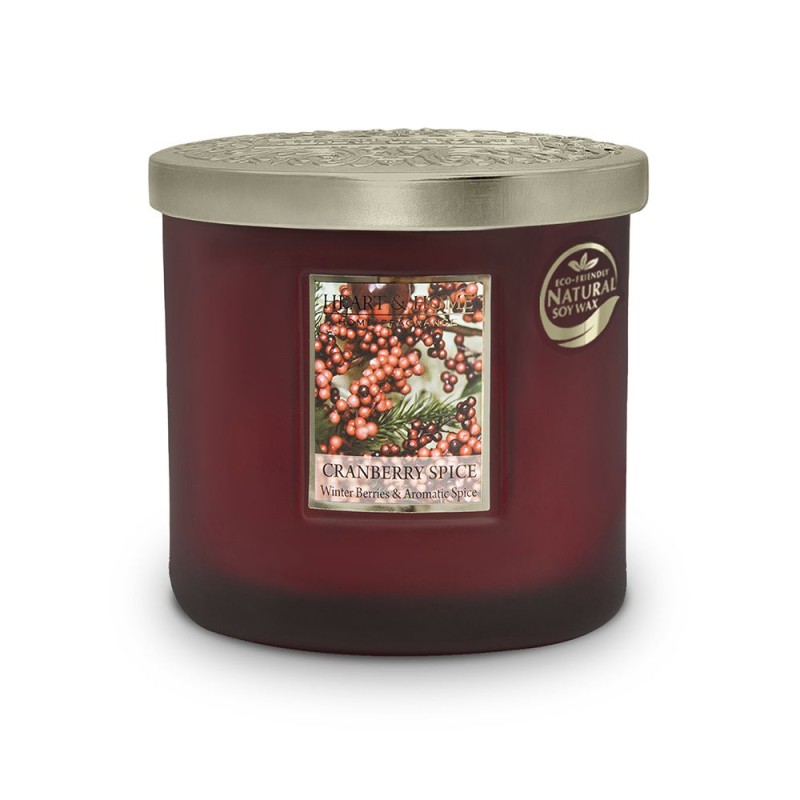 Heart and Home Άρωματικό Κερί με Διπλό Φυτίλι 40h 230gr #Πικάντικο Κράνμπερι