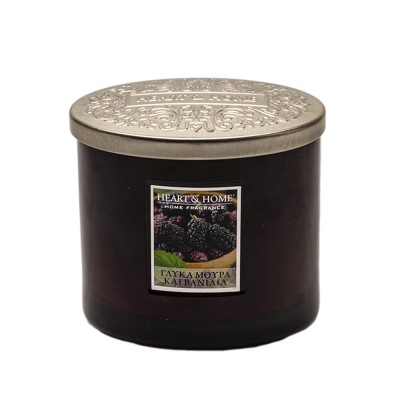 Heart and Home Άρωματικό Κερί με Διπλό Φυτίλι 40h 230gr #Γλυκά Μούρα και Βανίλια