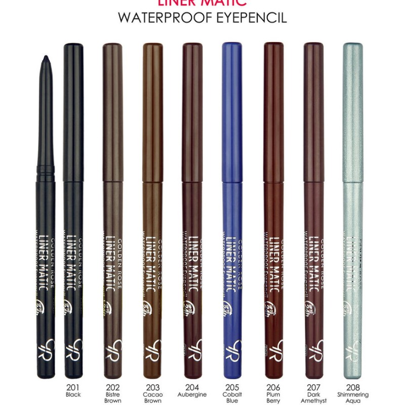 Golden Rose Liner Matic Waterproof Eye Pencil - Αδιάβροχο Μηχανικό Μολύβι Ματιών – #204 AUBERGINE