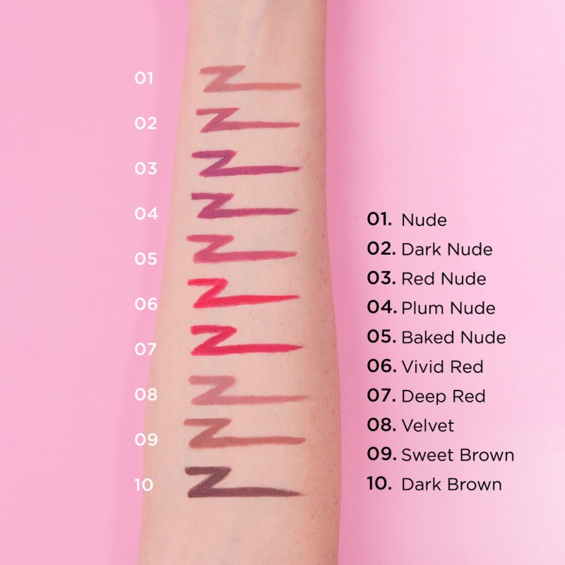 Mon Reve Infiniliner Gel Lip Pencil - Αδιάβροχο Μηχανικό Μολύβι Χειλιών 1.2gr – #02 Dark Nude