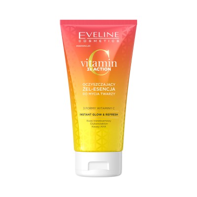 Eveline Cosmetics Vitamin C 3x Action Cleansing Face Wash Gel 150ml – Καθαριστικό Προσώπου με Βιταμίνη C για Ήπια Απολέπιση, Πόρους & Λάμψη