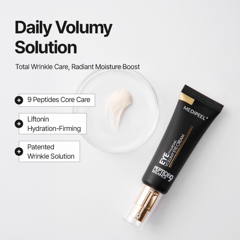 Medi-Peel Peptide 9 Hyaluronic Volumy Eye Cream 40ml – Κρέμα Ματιών με Πεπτίδια για Ενυδάτωση, Σύσφιξη & Λεπτές Γραμμές