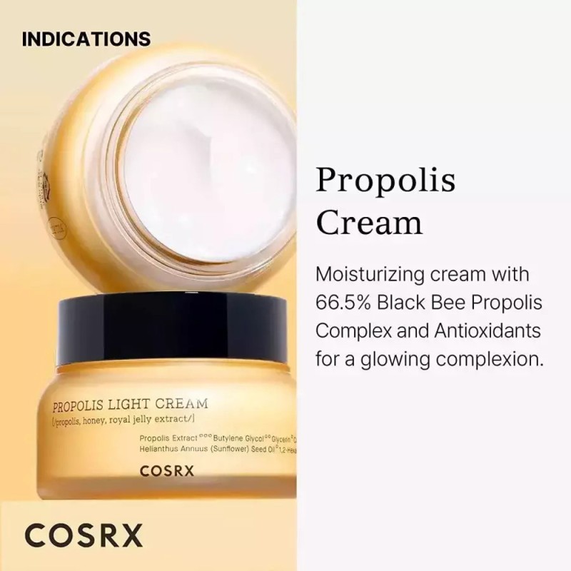 COSRX Full Fit Propolis Light Cream 65ml – Κρέμα Προσώπου με Πρόπολη για Ενυδάτωση, Θρέψη & Λάμψη