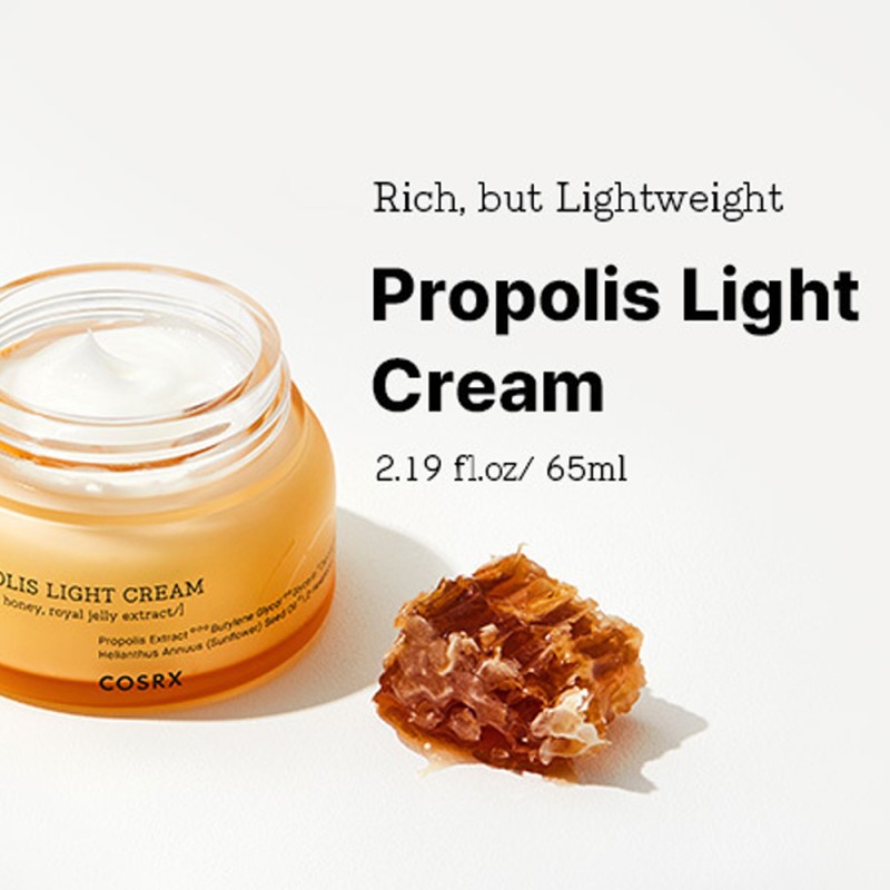 COSRX Full Fit Propolis Light Cream 65ml – Κρέμα Προσώπου με Πρόπολη για Ενυδάτωση, Θρέψη & Λάμψη