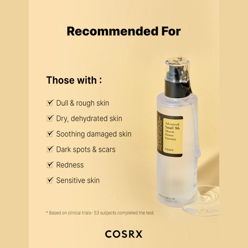 COSRX Advanced Snail 96 Mucin Power Essence 100ml – Essence Προσώπου με 96,3% Έκκριμα Σαλιγκαριού για Ενυδάτωση, Λάμψη & Ενίσχυση Φραγμού