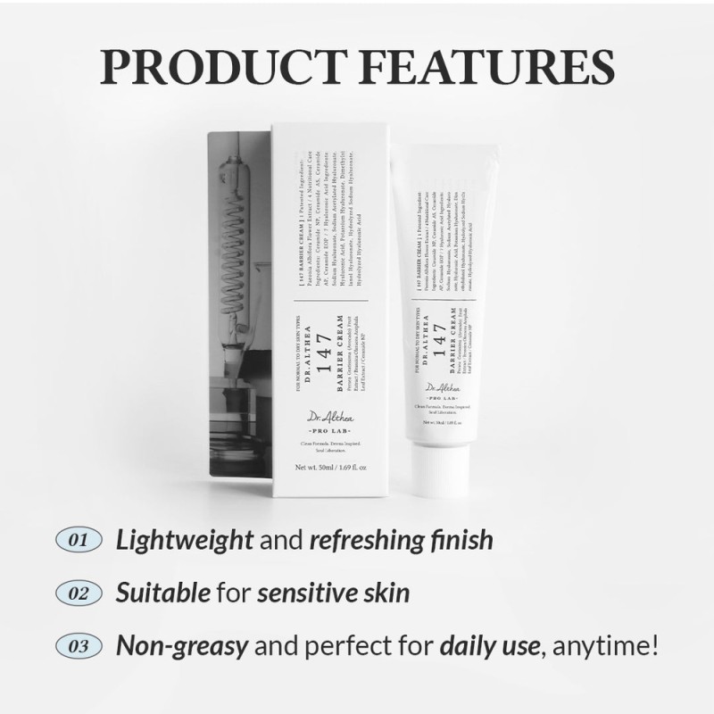 Dr.Althea 147 Barrier Cream 50ml – Κρέμα Προσώπου για Ενίσχυση Επιδερμιδικού Φραγμού, Ενυδάτωση & Θρέψη