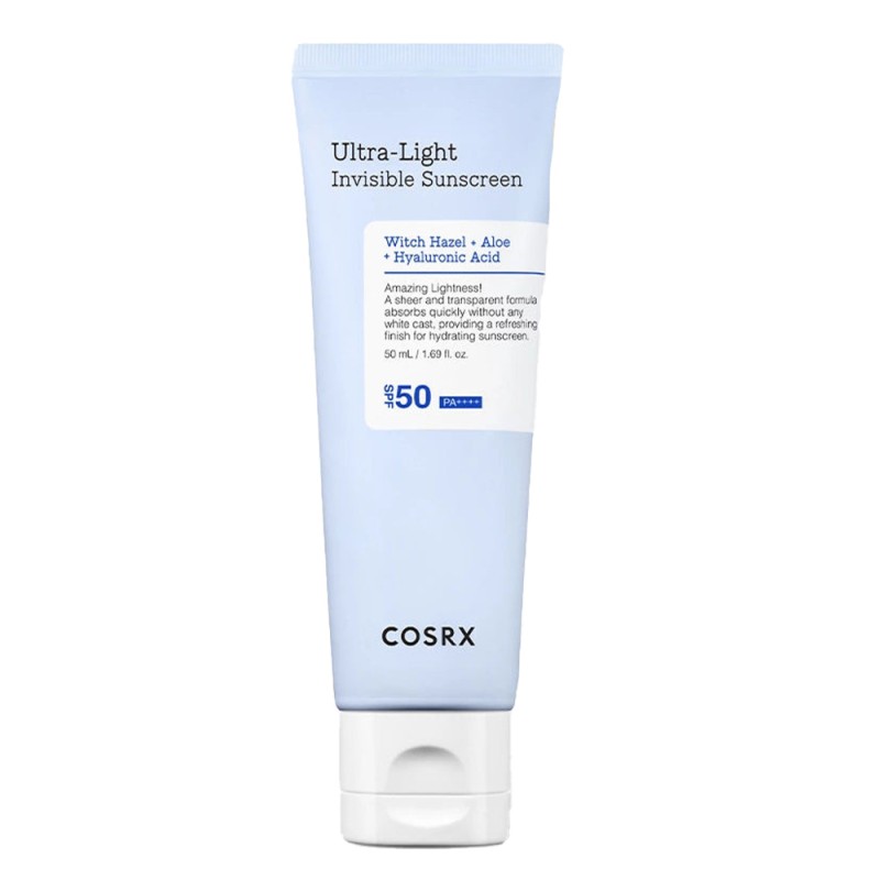 COSRX Ultra-Light Invisible Sunscreen SPF50 PA++++ 50ml – Αντηλιακό Προσώπου με Αλόη για Ενυδάτωση, Καταπράυνση & Αόρατο Τελείωμα