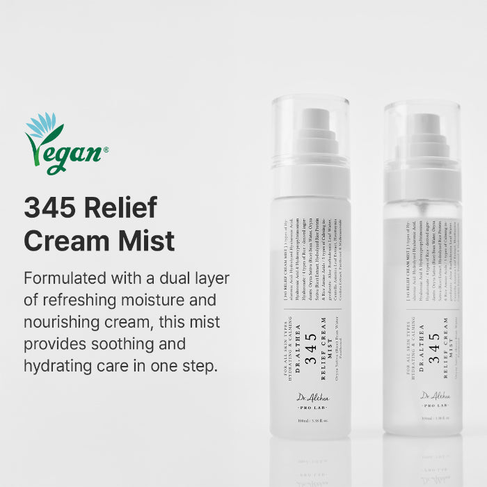 Dr.Althea 345 Relief Cream Mist 60ml – Mist Προσώπου με Υαλουρονικό Οξύ & Centella για Ενυδάτωση, Καταπράυνση & Ενίσχυση Φραγμού