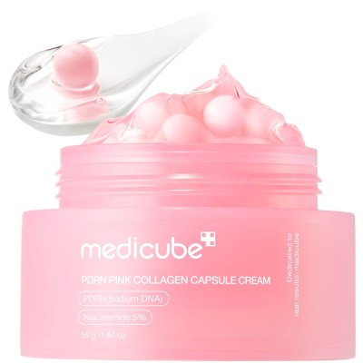 Medicube PDRN Pink Collagen Capsule Cream 55g – Κρέμα Προσώπου με PDRN & Κολλαγόνο για Σύσφιξη, Λάμψη & Ενυδάτωση