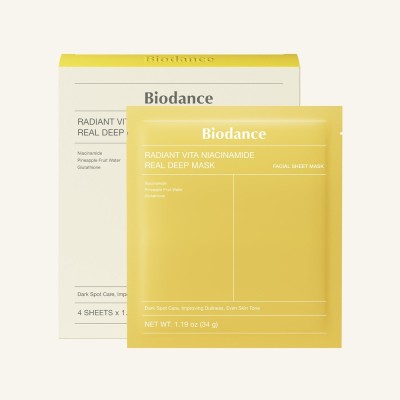 Biodance Radiant Vita Niacinamide Real Deep Mask 1τμχ – Μάσκα Προσώπου Υδρογέλης με Νιασιναμίδη για Λάμψη, Σκούρες Κηλίδες & Ενυδάτωση