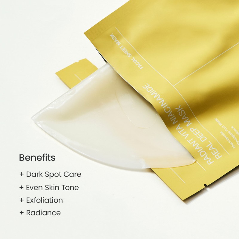 Biodance Radiant Vita Niacinamide Real Deep Mask 1τμχ – Μάσκα Προσώπου Υδρογέλης με Νιασιναμίδη για Λάμψη, Σκούρες Κηλίδες & Ενυδάτωση