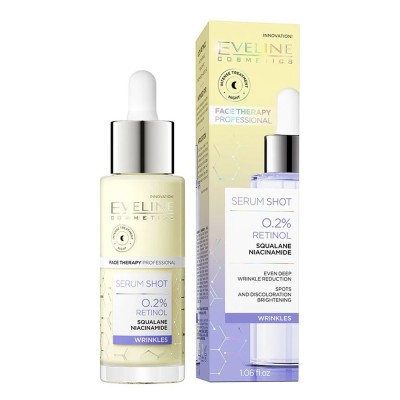 Eveline Cosmetics Face Therapy Professional Serum Shot 0.2% Retinol Treatment 30ml – Αντιγηραντικός Ορός Προσώπου για Ρυτίδες, Σύσφιξη & Ομοιόμορφο Τόνο