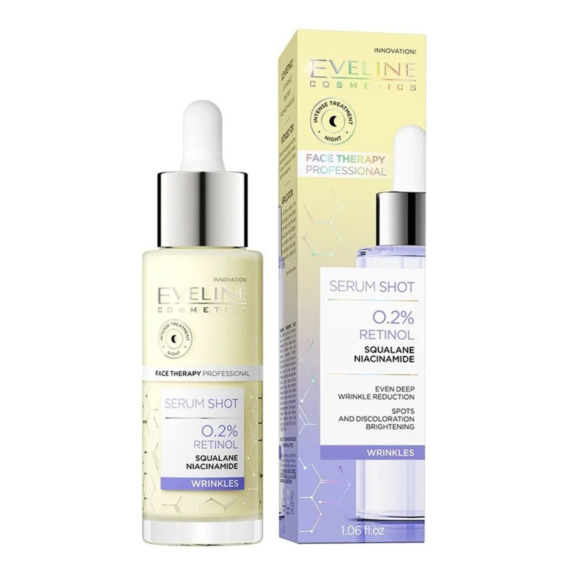 Eveline Cosmetics Face Therapy Professional Serum Shot 0.2% Retinol Treatment 30ml – Αντιγηραντικός Ορός Προσώπου για Ρυτίδες, Σύσφιξη & Ομοιόμορφο Τόνο