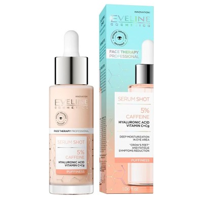 Eveline Cosmetics Face Therapy Professional Serum Shot 5% Caffeine Complex Invigorating Treatment 30ml – Ορός Ματιών για Μαύρους Κύκλους, Σακούλες & Ενυδάτωση