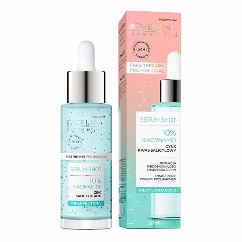 Eveline Cosmetics Face Therapy Professional Serum Shot 10% Niacinamide Treatment 30ml – Ορός Προσώπου για Λιπαρότητα, Πόρους & Ατέλειες
