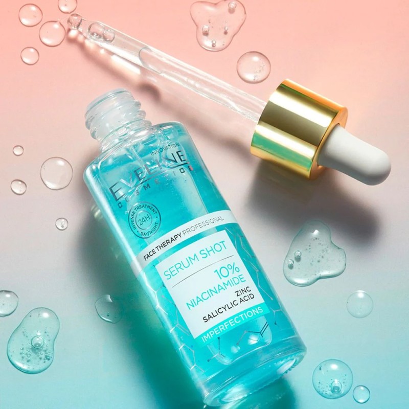 Eveline Cosmetics Face Therapy Professional Serum Shot 10% Niacinamide Treatment 30ml – Ορός Προσώπου για Λιπαρότητα, Πόρους & Ατέλειες