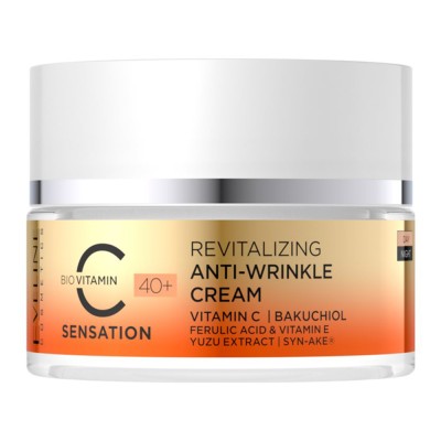 Eveline Cosmetics C Sensation 40+ Revitalizing Anti-Wrinkle Cream 50ml – Κρέμα Προσώπου με Βιταμίνη C για Ρυτίδες, Σύσφιξη & Λάμψη