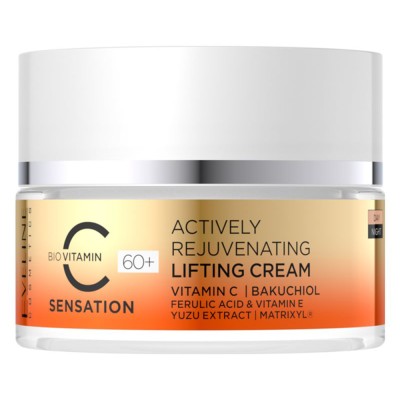 Eveline Cosmetics C Sensation 60+ Actively Rejuvenating Lifting Cream 50ml – Κρέμα Προσώπου με Βιταμίνη C για Σύσφιξη, Ρυτίδες & Λάμψη