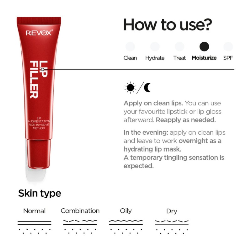 REVOX B77 Lip Filler Hyaluronic Acid 12ml – Lip Plumper με Υαλουρονικό Οξύ για Όγκο, Ενυδάτωση & Λείανση